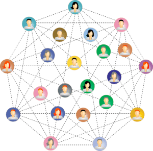 network of people connected 